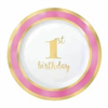 1st Birthday Girl Plate Snack 10Pk 430621