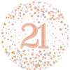 Balloon Foil 18 21St Birthday Sparkling Fizz Rose Gold Uninflated
