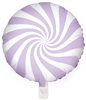 Balloon Foil 18 Candy Round Swirl Pastel Lilac Uninflated