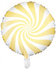 Balloon Foil 18 Candy Round Swirl Pastel Yellow Uninflated