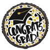 Balloon Foil 18 Graduation Congrats Black  Gold Uninflated