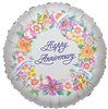 Balloon Foil 18 Happy Anniversary Flowers Uninflated