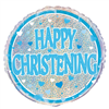 Balloon Foil 18 Happy Christening Blue Uninflated