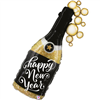 Balloon Foil 39 New Year Champagne Uninflated
