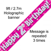 Banner Foil 2nd Pink Happy Birthday Oakwood
