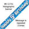 Banner Foil 5th Blue Happy Birthday Oakwood