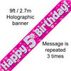 Banner Foil 5th Pink Happy Birthday Oakwood