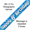 Banner Foil 6th Blue Happy Birthday Oakwood