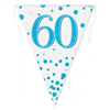 Bunting 60th Birthday Spark Fizz Blue 39m