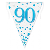 Bunting 90th Birthday Spark Fizz Blue 39m