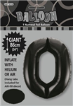 Balloon Foil 34 Black 0 Uninflated