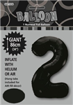 Balloon Foil 34 Black 2 Uninflated