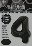 Balloon Foil 34 Black 4 Uninflated
