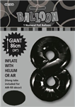 Balloon Foil 34 Black 8 Uninflated