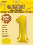 Balloon Foil 34 Gold 1 Uninflated