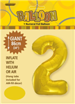 Balloon Foil 34 Gold 2 Uninflated