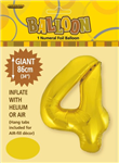 Balloon Foil 34 Gold 4 Uninflated