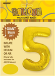 Balloon Foil 34 Gold 5 Uninflated