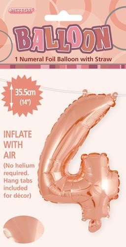 BALLOON FOIL 14 ROSE GOLD 4  SelfInflating