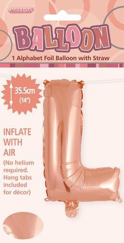BALLOON FOIL 14 ROSE GOLD L  SelfInflating