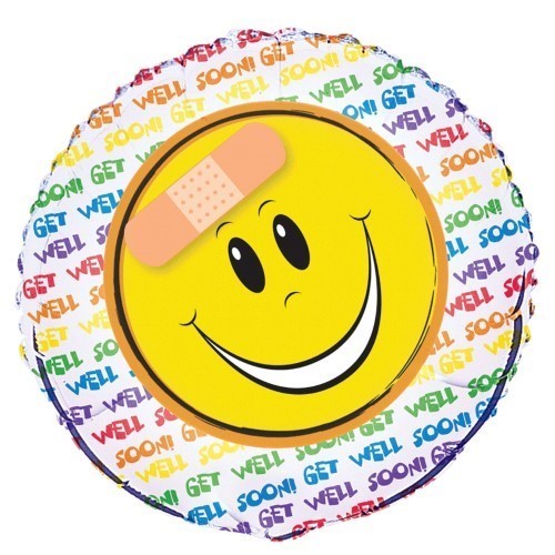 Balloon Foil 18 Get Well Soon Smiley Uninflated