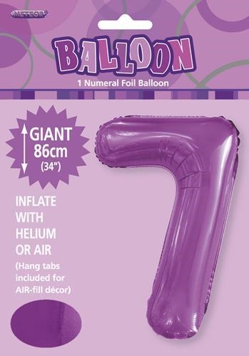 Balloon Foil 34 Purple 7 Uninflated