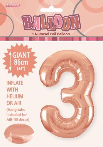 Balloon Foil 34 Rose Gold 3 Uninflated