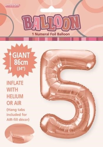 Balloon Foil 34 Rose Gold 5 Uninflated 