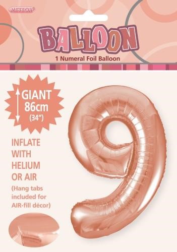 Balloon Foil 34 Rose Gold 9 Uninflated 
