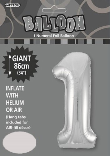Balloon Foil 34 Silver 1 Uninflated
