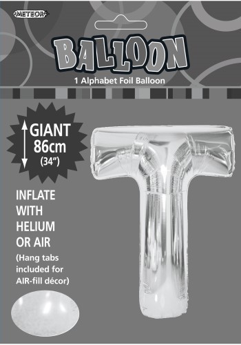Balloon Foil 34 Silver T Uninflated 