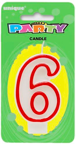 Candle 6 Red Border