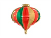 BALLOON FOIL 19 XMAS BAUBLE GOLD STRIPE UNINFLATED