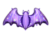 BALLOON FOIL 30 HALLOWEEN PURPLE BAT UNINFLATED