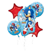 BALLOON FOIL BOUQUET SONIC 5PK UNINFLATED