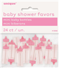 Baby Shower Mini Baby Bottles Assorted Pink 24 Pack