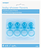 Baby Shower Pacifiers 2 Crystal Blue  4 Pack