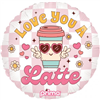 Balloon Foil 18 Love U Latte Uninflated