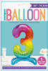 Balloon Foil 30 Standing 3 Rainbow SelfInflating AirFill