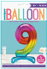 Balloon Foil 30 Standing 9 Rainbow SelfInflating AirFill