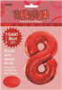Balloon Foil 34 Red 8 Uninflated 