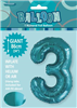 Balloon Foil 34 Teal 3 Uninflated 