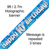 Banner Foil 10th Blue Happy Birthday Oakwood