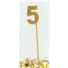 Candle 5 Long Pick Gold Glitter