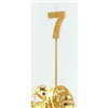 Candle 7 Long Pick Gold Glitter