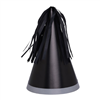 Five Star Party Hat With Tassel Topper Black 10 Pack