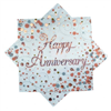 Napkin Lunch Happy Anniversay Sparkling Fizz Rose Gold 16 Pack