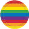 RAINBOW 9 ROUND PAPER PLATES 8PK 552764