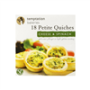 Temptation Bakeries Quiche Petite Cheese  Spinach 18Pk