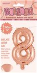 BALLOON FOIL 14 ROSE GOLD 8  SelfInflating